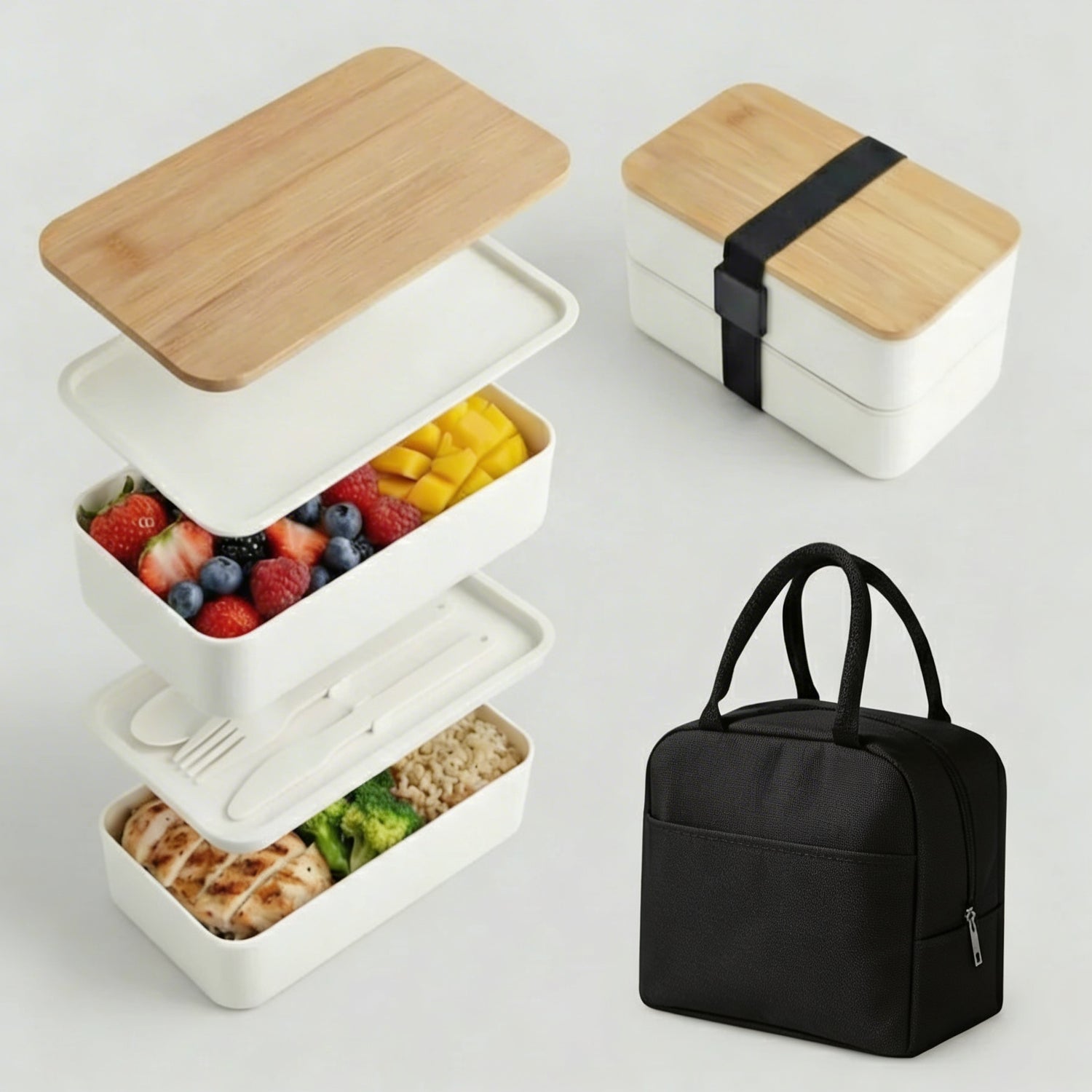 Bento Box Japonés | Tapa de Bambú