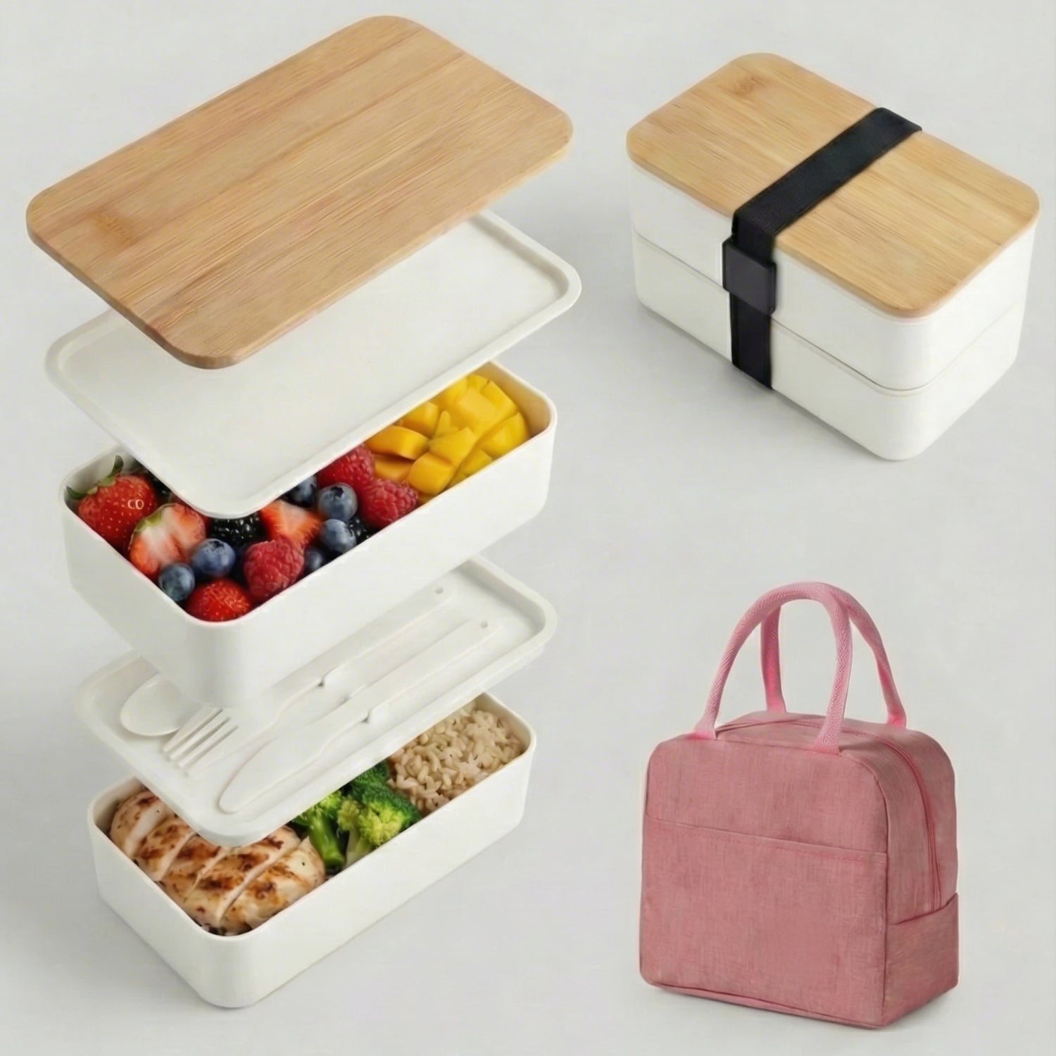 Bento Box Japonés | Tapa de Bambú