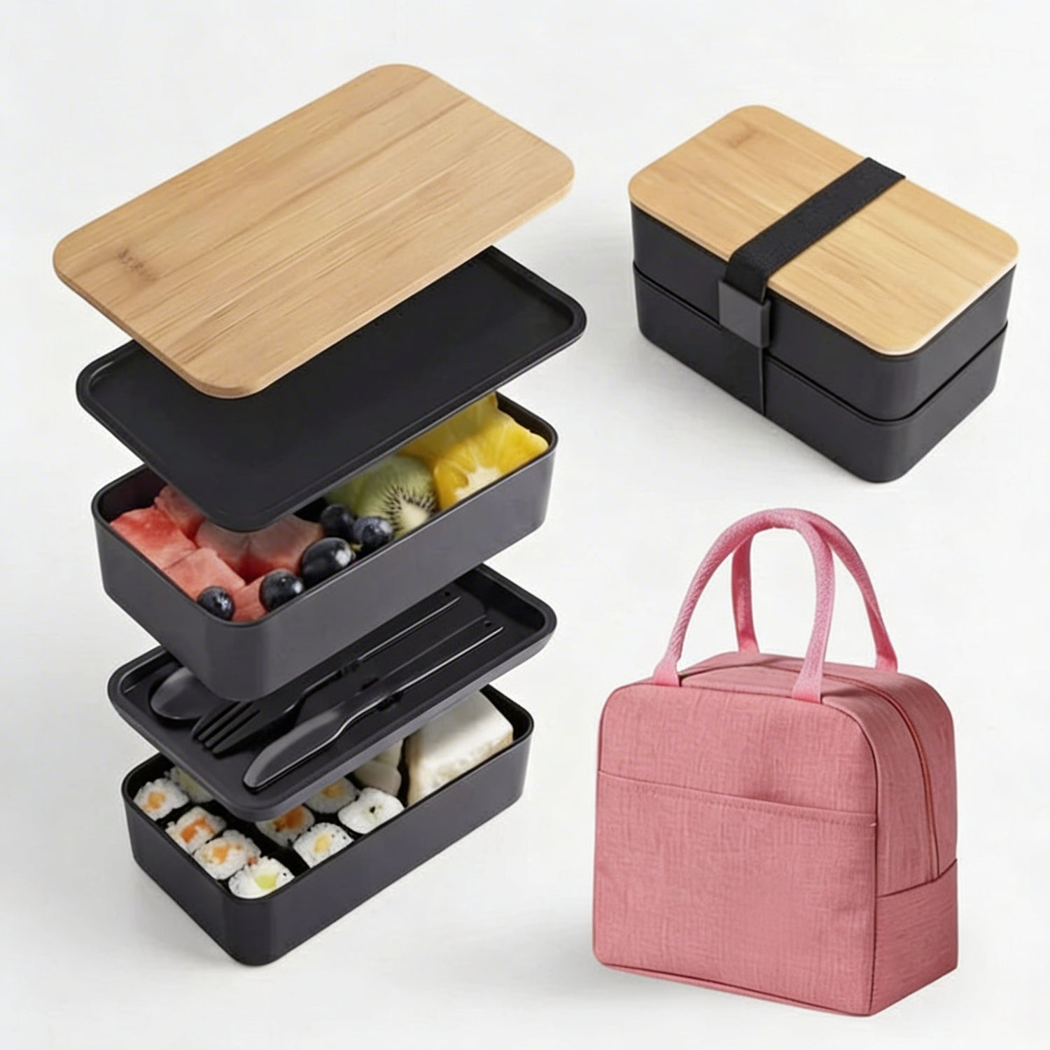 Bento Box Japonés | Tapa de Bambú